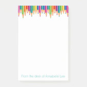 Kaskaden-Regenbogen-Bleistifte Post-it Klebezettel (Vorderseite)