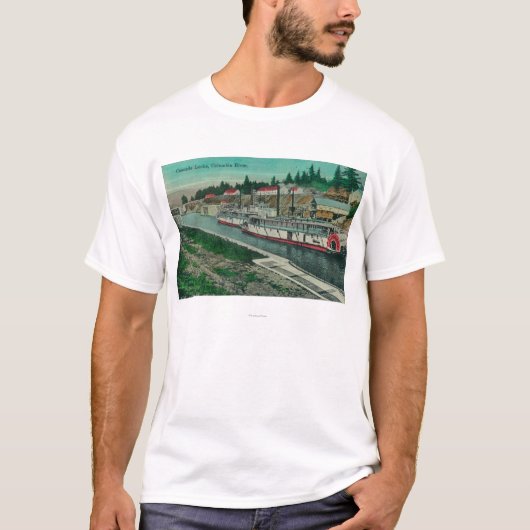 Kaskaden-Verschlüsse auf dem Columbia River T-Shirt (Vorderseite)