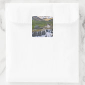 Kaskadenbach, Glacier National Park, Quadratischer Aufkleber (Tasche)