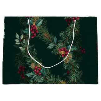 Kaskadengesteckte botanische Weihnachtsgirlande Große Geschenktüte
