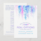 Kaskadenmenü für Hochzeiten mit blauer Blume Begleitkarte (Vorne/Hinten)