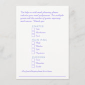 Kaskadenmenü für Hochzeiten mit grüner Blume Begleitkarte (Rückseite)