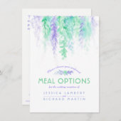 Kaskadenmenü für Hochzeiten mit grüner Blume Begleitkarte (Vorne/Hinten)