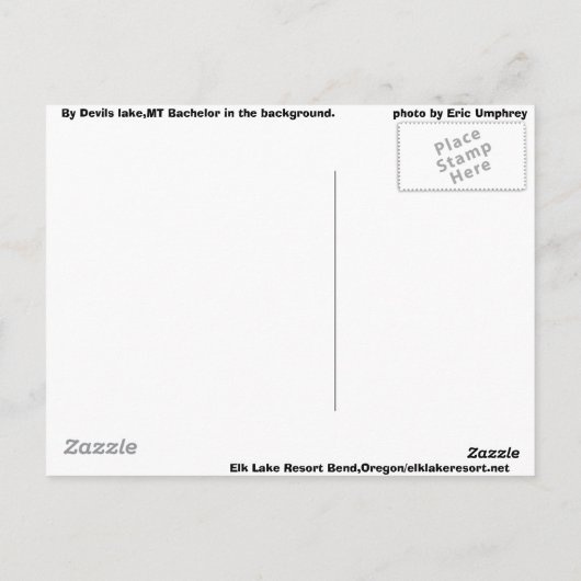 Kaskadenseen, Hwy Bend, Oregon Postkarte (Rückseite)