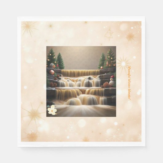 "KaskadenWinter" Serviette (Vorderseite)