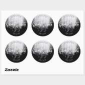 Kaskadierbeleuchtung Sweet 16 Black and White ID79 Runder Aufkleber (Blatt)