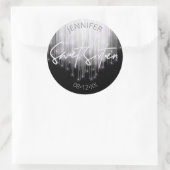 Kaskadierbeleuchtung Sweet 16 Black and White ID79 Runder Aufkleber (Tasche)