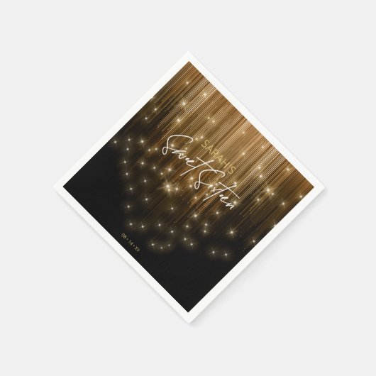Kaskadierbeleuchtung Sweet 16 Gold ID790 Serviette (Ecke)