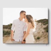 Kaskadieren Lila Blätter Foto Hochzeit Gästebuch (Rückseite)