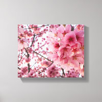 Kaskadieren rosa Kirschblüten Mauer Kunst