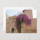 Kaskadieren von Blume auf einem alten Gebäude Postkarte (Vorne/Hinten)