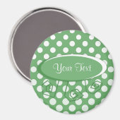 Kaskadieren weißer Kreise auf Kalkgrün Magnet (Vorderseite/Rückseite)