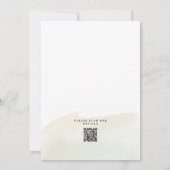 Kaskadierende Aquarellfarben qr Code Hochzeit Einladung (Rückseite)