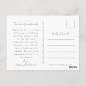 Kaskadierende Aquarelltulis vielen Dank Postkarte (Rückseite)