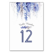 Kaskadierende Blätter graublaue Aquarellfarben Tis Tischnummer (Vorderseite)