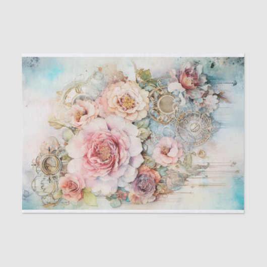 Kaskadierende Blume für gemischte Medien Seidenpapier (Vorderseite)