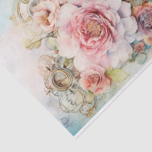 Kaskadierende Blume für gemischte Medien Seidenpapier (Ausschnitt)