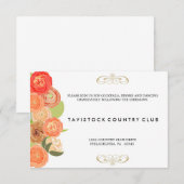 Kaskadierende Blume Hochzeitsempfangskarte Begleitkarte (Vorne/Hinten)