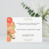 Kaskadierende Blume Hochzeitsempfangskarte Begleitkarte (Stehend Vorderseite)