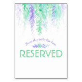 Kaskadierende Blume lila grüne Aquarellfarbe vorbe Tischnummer (Vorderseite)