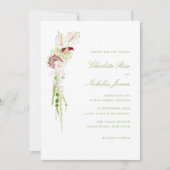 Kaskadierende Blumenstrauß-Hochzeit Einladung (Vorderseite)