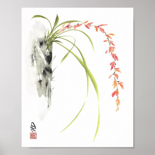 Kaskadierende Blüten Poster (Vorne)