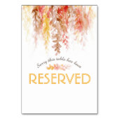 Kaskadierende, braun-orange Aquarell vorbehalten Tischnummer (Vorderseite)