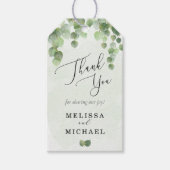 Kaskadierende Eukalyptus-Gastgeschenk Hochzeit Geschenkanhänger (Vorderseite)