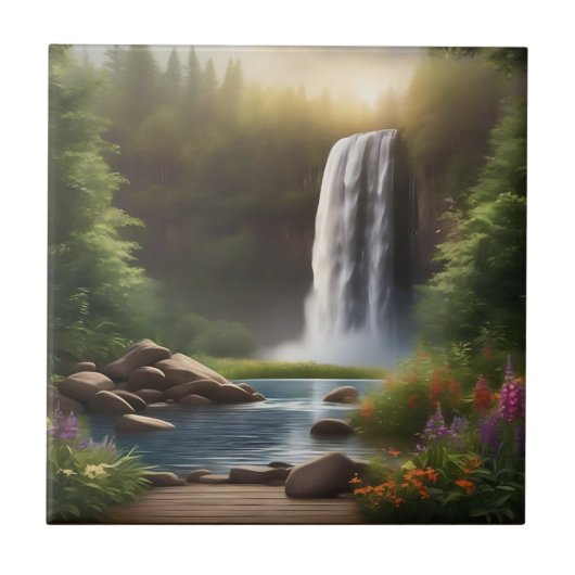 Kaskadierende Gewässer eine serene Flucht Fliese (Vorderseite)