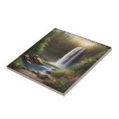 Kaskadierende Gewässer eine serene Flucht Fliese (Seite)