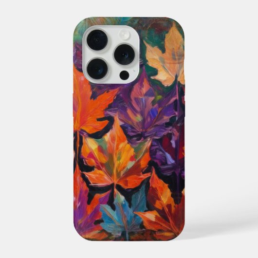 Kaskadierende Herbstblätter, farbenfrohes Herbstde iPhone Hülle (Rückseite)