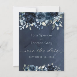 Kaskadierende Hochzeit von Navy Peony Save the Dat Date