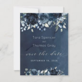 Kaskadierende Hochzeit von Navy Peony Save the Dat Save The Date (Vorderseite)