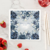 Kaskadierende Hochzeiten von Navy-Peonies Serviette (Beispiel)
