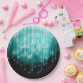 Kaskadierende Leuchten Sweet 16 Aquamarin ID790 Pappteller (Party)