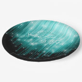 Kaskadierende Leuchten Sweet 16 Aquamarin ID790 Pappteller (Schrägansicht)