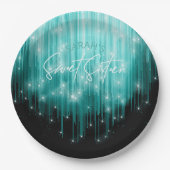 Kaskadierende Leuchten Sweet 16 Aquamarin ID790 Pappteller (Vorderseite)