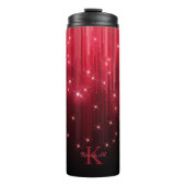 Kaskadierende Lichter Monogram Red ID789 Thermosbecher (Vorderseite)