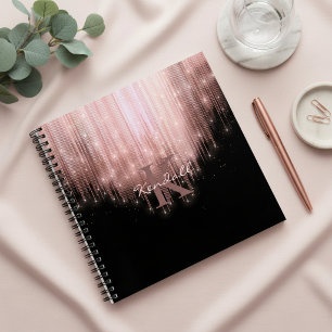 Kaskadierende Lichter Monogramm Roségold ID789 Notizblock