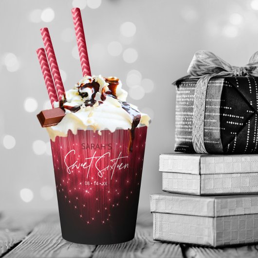 Kaskadierende Lichter süß 16 rot ID790 Pappbecher