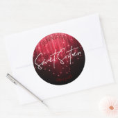 Kaskadierende Lichter süß 16 rot ID790 Runder Aufkleber (Umschlag)