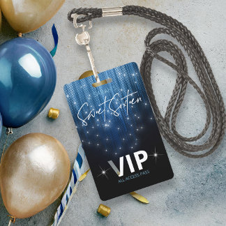 Kaskadierende Lichter Sweet 16 Blue ID790 Ausweis