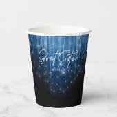 Kaskadierende Lichter Sweet 16 Blue ID790 Pappbecher (Rückseite)