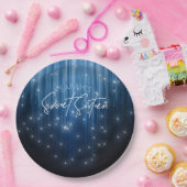 Kaskadierende Lichter Sweet 16 Blue ID790 Pappteller (Party)