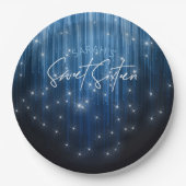 Kaskadierende Lichter Sweet 16 Blue ID790 Pappteller (Vorderseite)