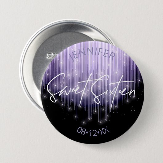 Kaskadierende Lichter Sweet 16 Violet ID790 Button (Vorne & Hinten)
