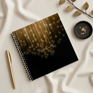 Kaskadierende Lights Monogram Gold ID789 Notizblock