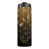 Kaskadierende Lights Monogram Gold ID789 Thermosbecher (Vorderseite)