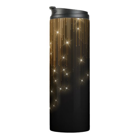 Kaskadierende Lights Monogram Gold ID789 Thermosbecher (Nach rechts gedreht)