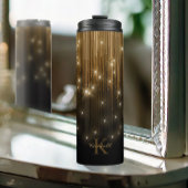 Kaskadierende Lights Monogram Gold ID789 Thermosbecher